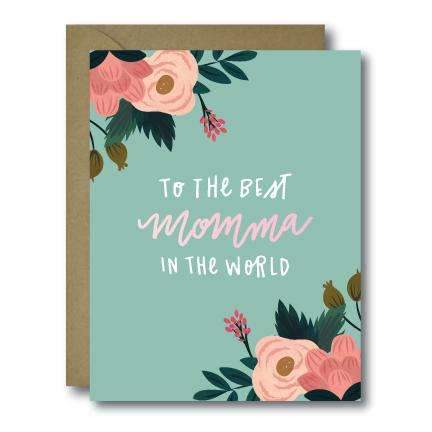 Floral Best Momma In The World Card