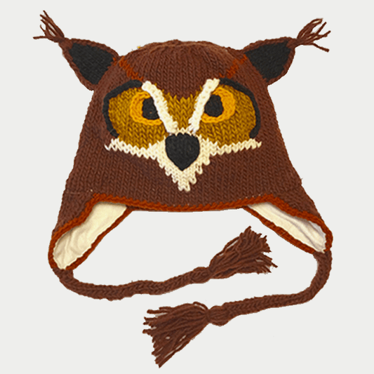 Brown Owl Youth Size Knit Hat