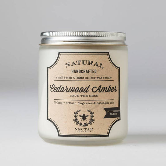 Nectar Republic Cedarwood + Amber 8oz Candle