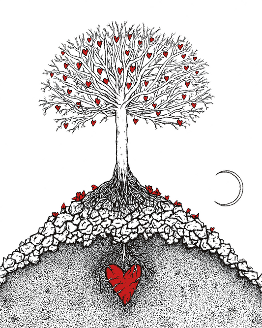 The Great Tree - Art Print - Ink Illustration - 8x10