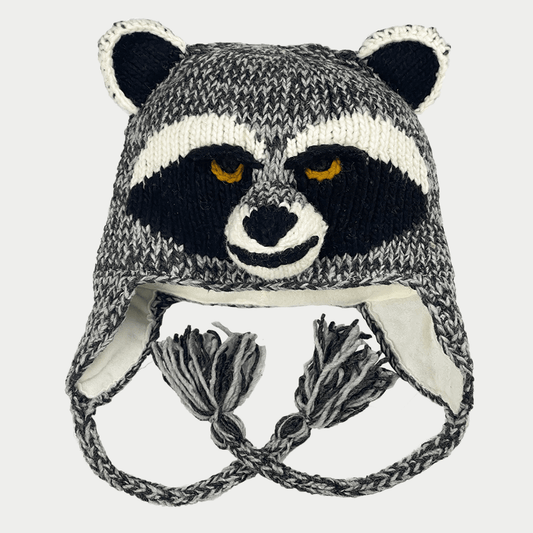 Raccoon Youth Size Knit Hat